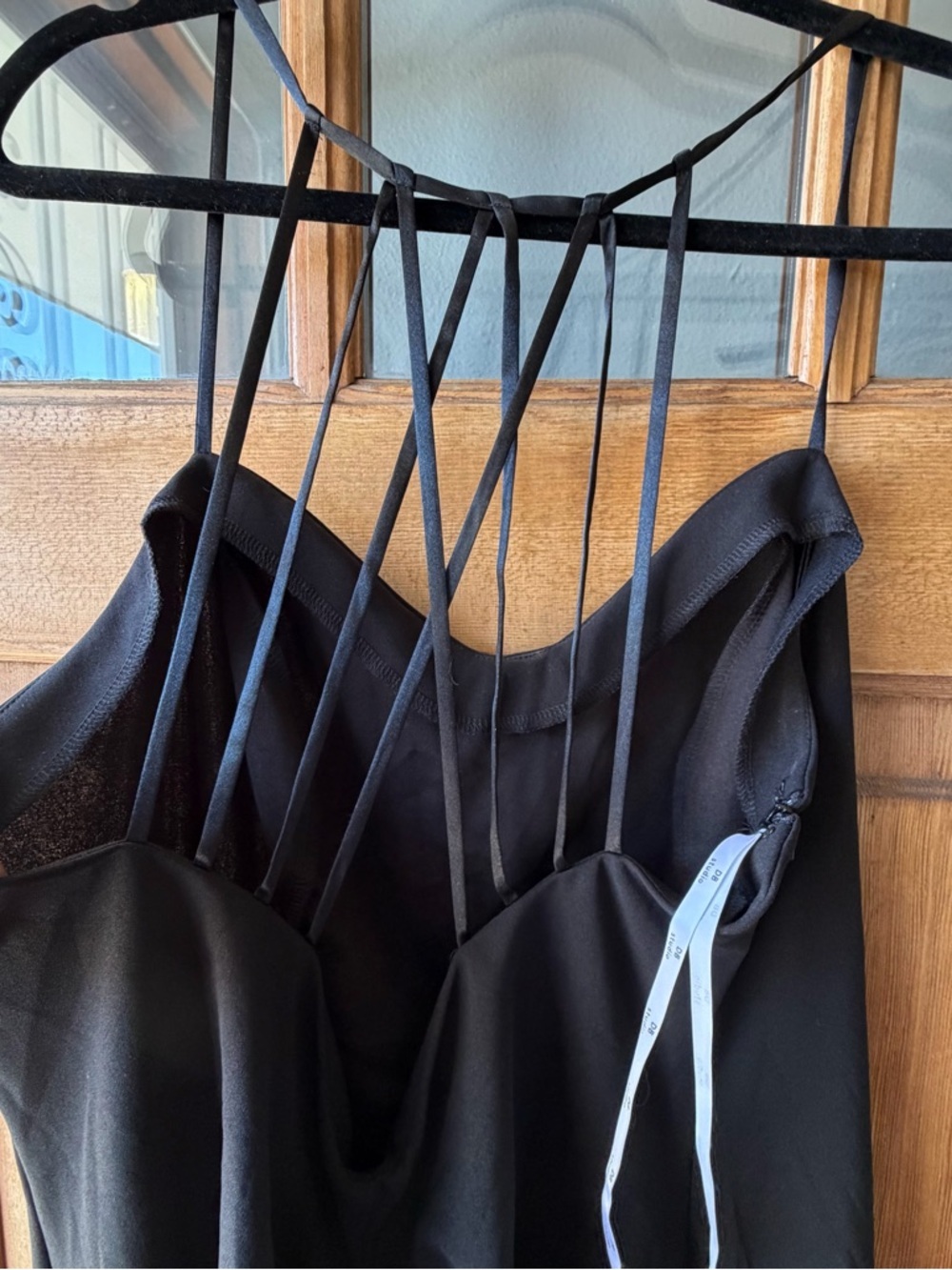 David’s Bridal Black Maxi Dress with Strappy Back - Picture 4 of 7